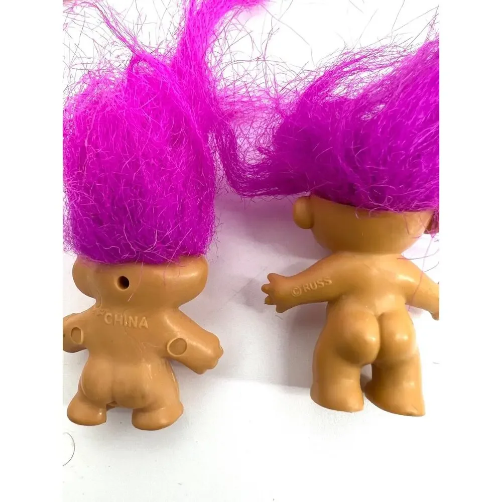 Vintage Russ Miniature Lucky Troll Dolls Lot of 5